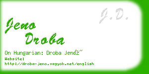 jeno droba business card